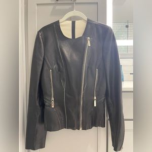 Leather biker jacket